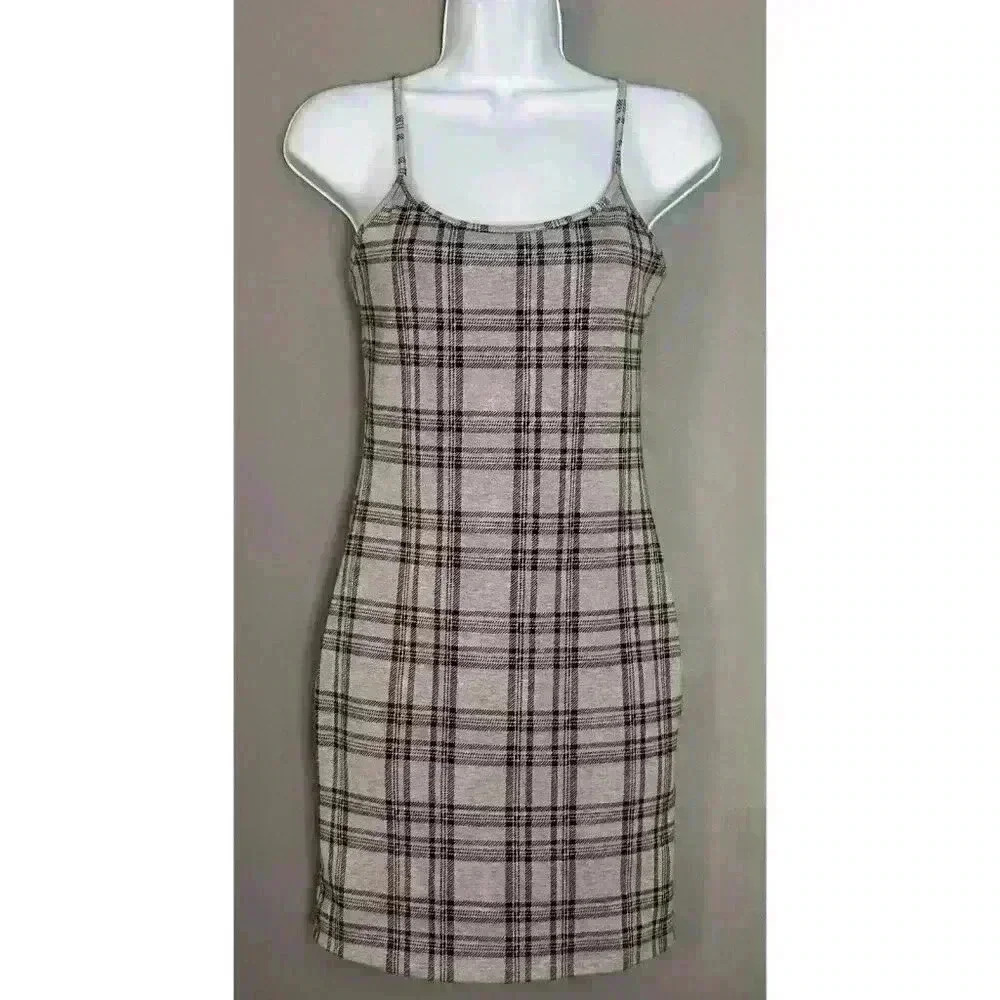 Popular21 Plaid Bodycon Dress (403)